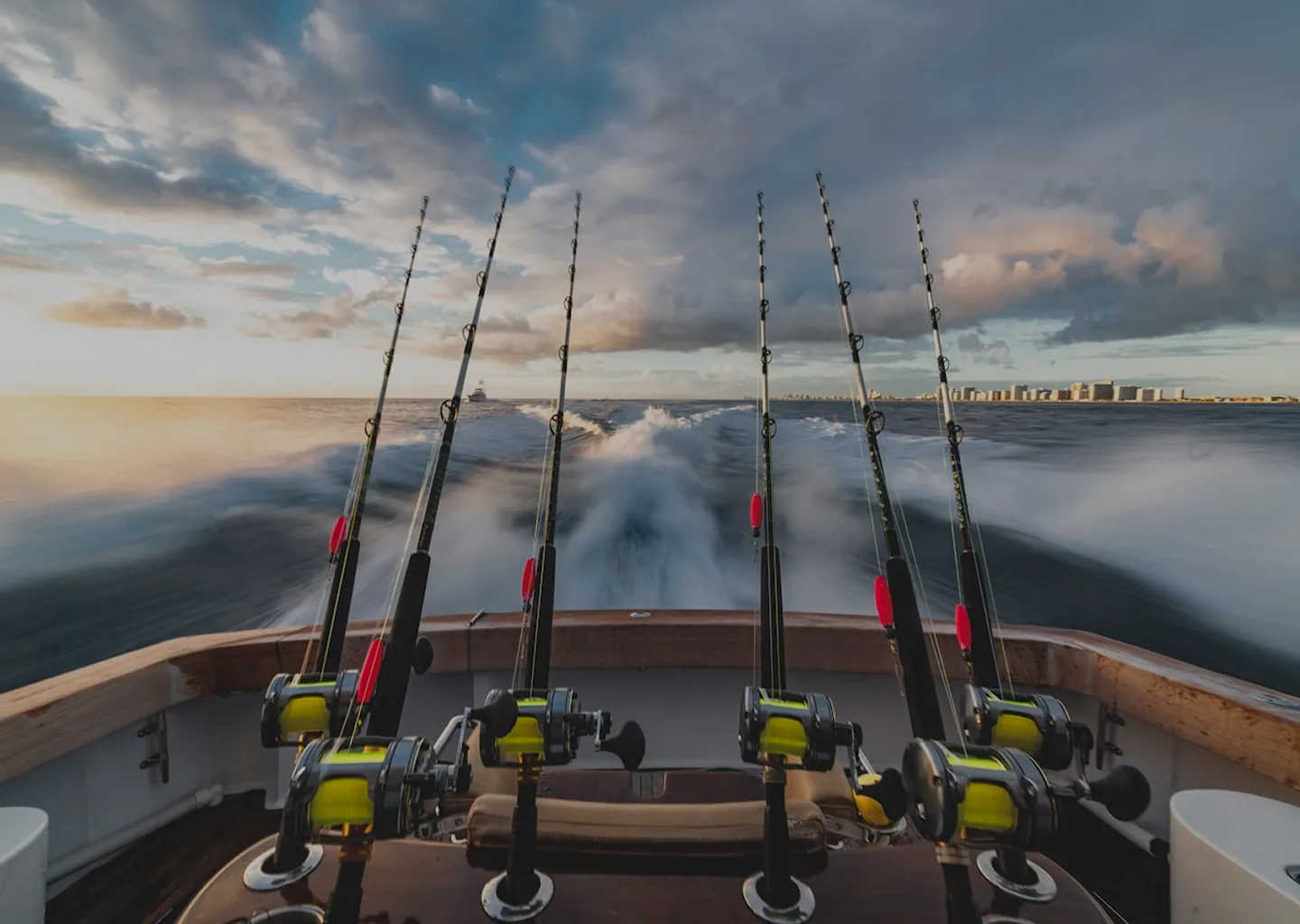Sunset boat close